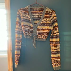 Crochet crop sweater‎